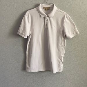 Men’s White Burberry Polo